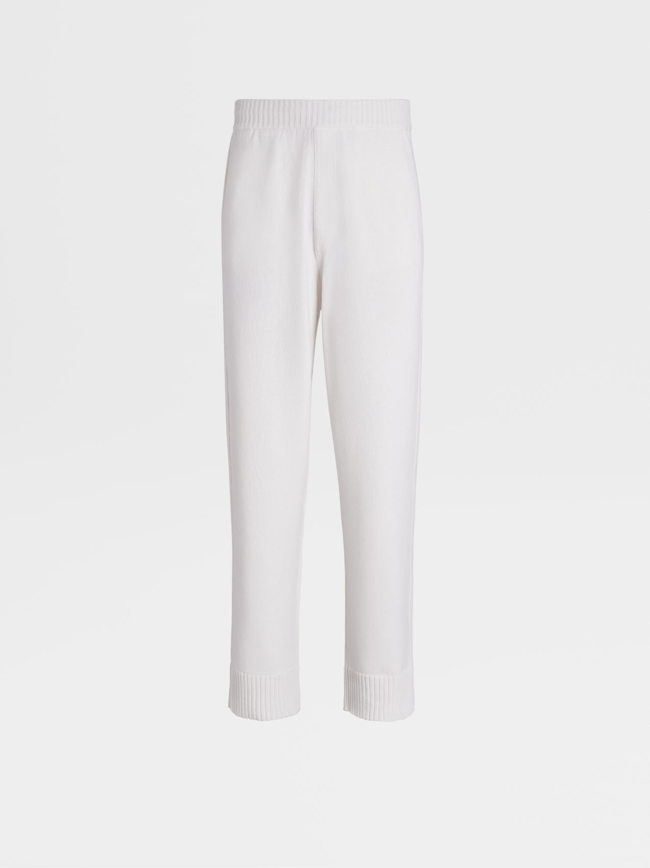 White Cashmere and Cotton Knit Joggers